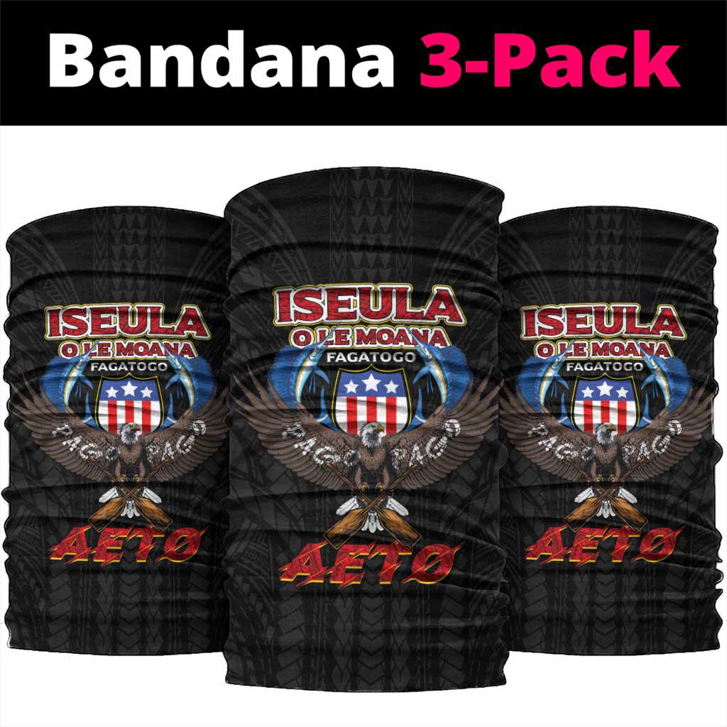American Samoa Fautasi Neck Gaiter Pago Pago Aeto and Iseula o le Moana of Fagatogo Black Color - Polynesian Pride
