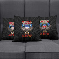 American Samoa Fautasi Pillow Cover Pago Pago Aeto and Iseula o le Moana of Fagatogo Black Color - Polynesian Pride