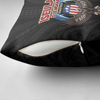 American Samoa Fautasi Pillow Cover Pago Pago Aeto and Iseula o le Moana of Fagatogo Black Color - Polynesian Pride