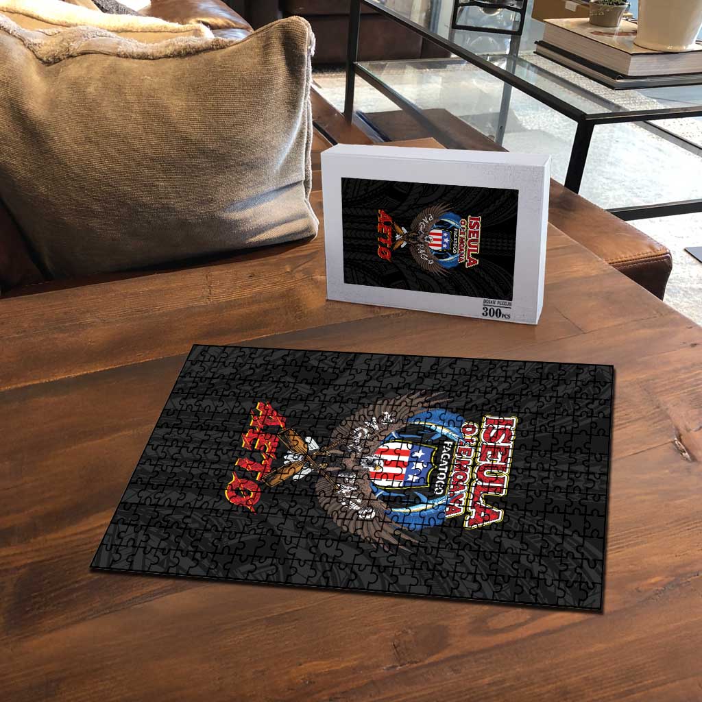 American Samoa Fautasi Puzzle Pago Pago Aeto and Iseula o le Moana of Fagatogo Black Color - Polynesian Pride