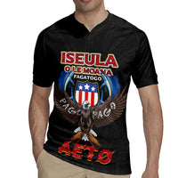 American Samoa Fautasi Rugby Jersey Pago Pago Aeto and Iseula o le Moana of Fagatogo Black Color - Polynesian Pride