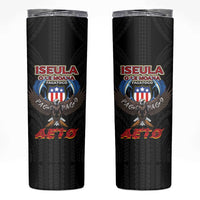 American Samoa Fautasi Skinny Tumbler Pago Pago Aeto and Iseula o le Moana of Fagatogo Black Color - Polynesian Pride