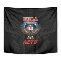 American Samoa Fautasi Tapestry Pago Pago Aeto and Iseula o le Moana of Fagatogo Black Color - Polynesian Pride