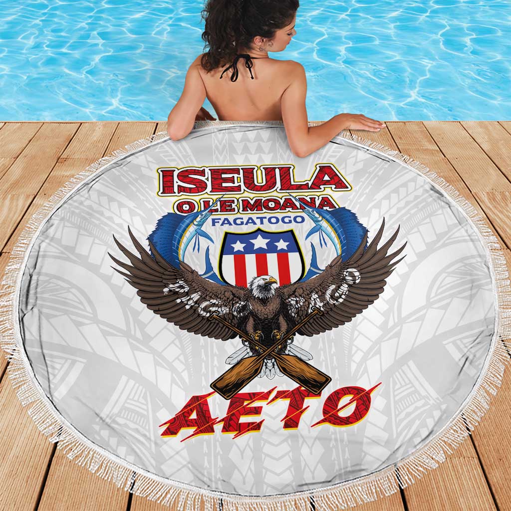 American Samoa Fautasi Beach Blanket Pago Pago Aeto and Iseula o le Moana of Fagatogo White Color - Polynesian Pride