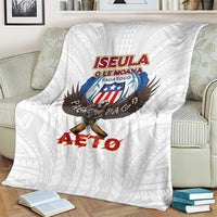 American Samoa Fautasi Blanket Pago Pago Aeto and Iseula o le Moana of Fagatogo White Color - Polynesian Pride