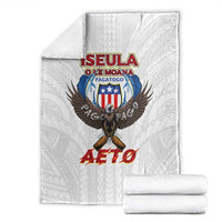 American Samoa Fautasi Blanket Pago Pago Aeto and Iseula o le Moana of Fagatogo White Color - Polynesian Pride