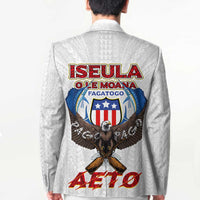 American Samoa Fautasi Blazer Pago Pago Aeto and Iseula o le Moana of Fagatogo White Color - Polynesian Pride