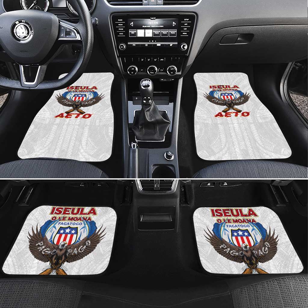 American Samoa Fautasi Car Mats Pago Pago Aeto and Iseula o le Moana of Fagatogo White Color - Polynesian Pride