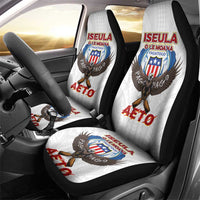 American Samoa Fautasi Car Seat Cover Pago Pago Aeto and Iseula o le Moana of Fagatogo White Color - Polynesian Pride