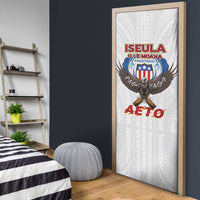 American Samoa Fautasi Door Cover Pago Pago Aeto and Iseula o le Moana of Fagatogo White Color - Polynesian Pride