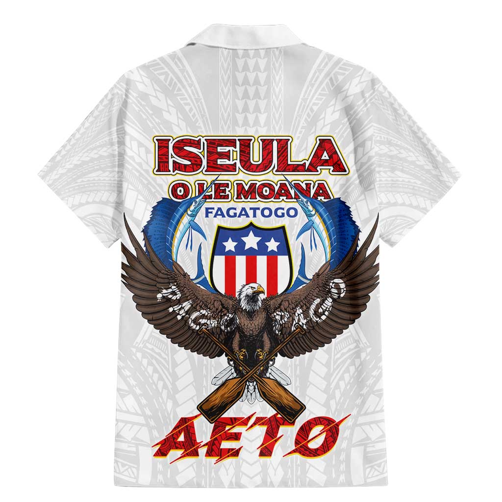 American Samoa Fautasi Family Matching Mermaid Dress and Hawaiian Shirt Pago Pago Aeto and Iseula o le Moana of Fagatogo White Color - Polynesian Pride