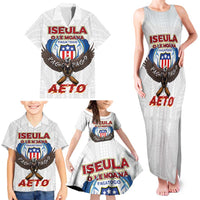 American Samoa Fautasi Family Matching Tank Maxi Dress and Hawaiian Shirt Pago Pago Aeto and Iseula o le Moana of Fagatogo White Color - Polynesian Pride