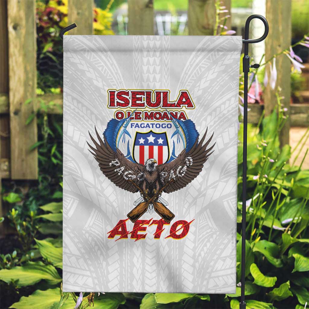 American Samoa Fautasi Garden Flag Pago Pago Aeto and Iseula o le Moana of Fagatogo White Color - Polynesian Pride