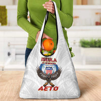American Samoa Fautasi Grocery Bag Pago Pago Aeto and Iseula o le Moana of Fagatogo White Color - Polynesian Pride