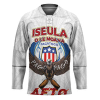 American Samoa Fautasi Hockey Jersey Pago Pago Aeto and Iseula o le Moana of Fagatogo White Color - Polynesian Pride