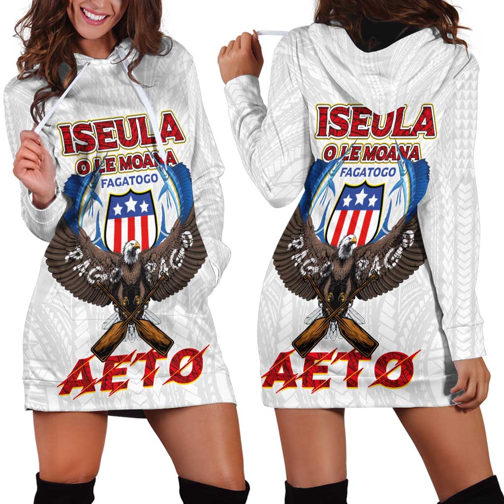 American Samoa Fautasi Hoodie Dress Pago Pago Aeto and Iseula o le Moana of Fagatogo White Color - Polynesian Pride