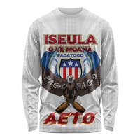 American Samoa Fautasi Long Sleeve Shirt Pago Pago Aeto and Iseula o le Moana of Fagatogo White Color - Polynesian Pride