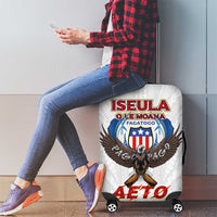 American Samoa Fautasi Luggage Cover Pago Pago Aeto and Iseula o le Moana of Fagatogo White Color - Polynesian Pride