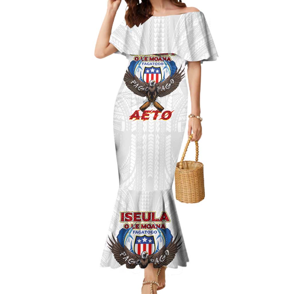 American Samoa Fautasi Mermaid Dress Pago Pago Aeto and Iseula o le Moana of Fagatogo White Color - Polynesian Pride