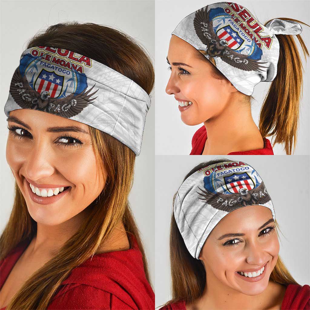 American Samoa Fautasi Neck Gaiter Pago Pago Aeto and Iseula o le Moana of Fagatogo White Color - Polynesian Pride