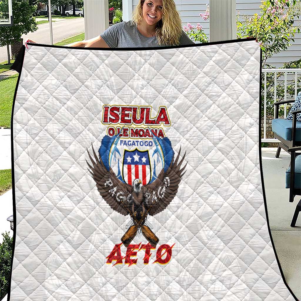 American Samoa Fautasi Quilt Pago Pago Aeto and Iseula o le Moana of Fagatogo White Color - Polynesian Pride