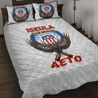 American Samoa Fautasi Quilt Bed Set Pago Pago Aeto and Iseula o le Moana of Fagatogo White Color - Polynesian Pride