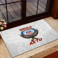 American Samoa Fautasi Rubber Doormat Pago Pago Aeto and Iseula o le Moana of Fagatogo White Color - Polynesian Pride