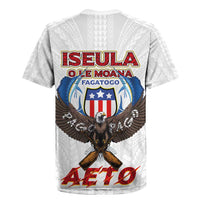 American Samoa Fautasi Rugby Jersey Pago Pago Aeto and Iseula o le Moana of Fagatogo White Color - Polynesian Pride