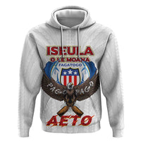 American Samoa Fautasi Zip Hoodie Pago Pago Aeto and Iseula o le Moana of Fagatogo White Color - Polynesian Pride