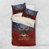American Samoa Fautasi Bedding Set Pago Pago Aeto and Iseula o le Moana of Fagatogo Red-Blue - Polynesian Pride