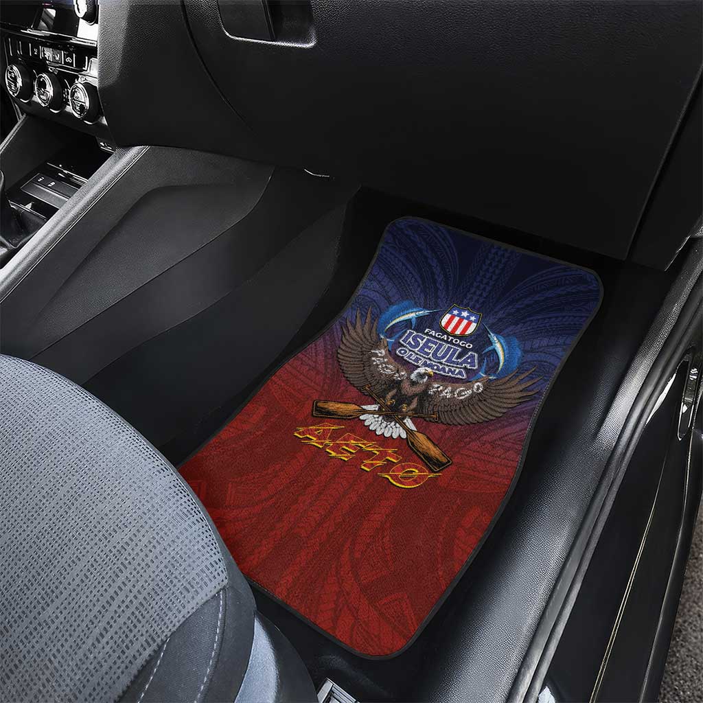 American Samoa Fautasi Car Mats Pago Pago Aeto and Iseula o le Moana of Fagatogo Red-Blue - Polynesian Pride