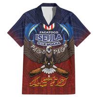 American Samoa Fautasi Family Matching Mermaid Dress and Hawaiian Shirt Pago Pago Aeto and Iseula o le Moana of Fagatogo Red-Blue - Polynesian Pride