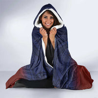 American Samoa Fautasi Hooded Blanket Pago Pago Aeto and Iseula o le Moana of Fagatogo Red-Blue - Polynesian Pride