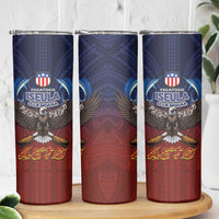 American Samoa Fautasi Skinny Tumbler Pago Pago Aeto and Iseula o le Moana of Fagatogo Red-Blue - Polynesian Pride