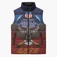 American Samoa Fautasi Sleeveless Puffer Jacket Pago Pago Aeto and Iseula o le Moana of Fagatogo Red-Blue - Polynesian Pride