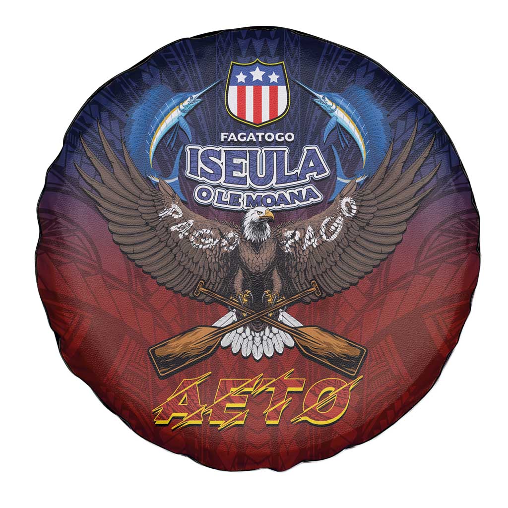 American Samoa Fautasi Spare Tire Cover Pago Pago Aeto and Iseula o le Moana of Fagatogo Red-Blue - Polynesian Pride