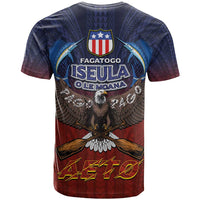 American Samoa Fautasi T Shirt Pago Pago Aeto and Iseula o le Moana of Fagatogo Red-Blue - Polynesian Pride