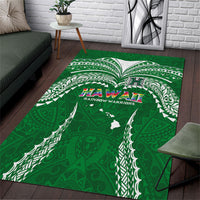 Hawaii Rainbow Warriors Area Rug Polynesian Motif Green Color LT03 Green - Polynesian Pride