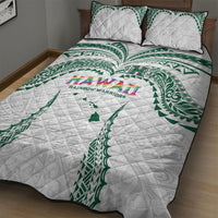 Hawaii Rainbow Warriors Quilt Bed Set Polynesian Motif White Color LT03 - Polynesian Pride