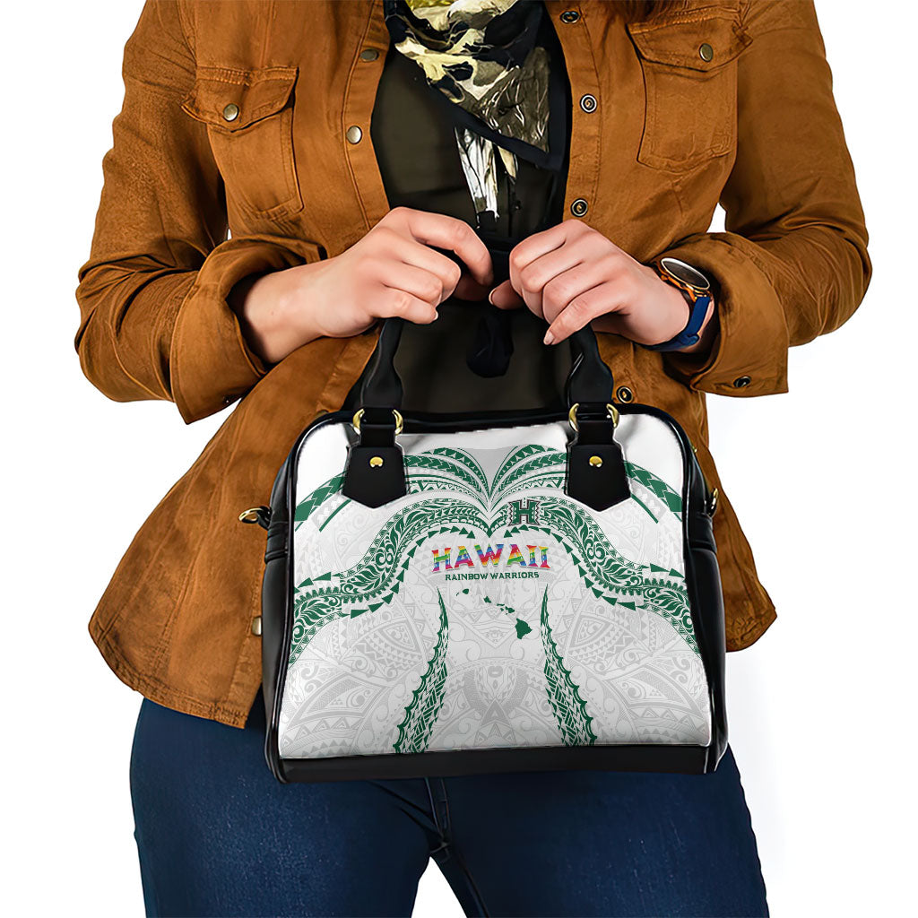 Hawaii Rainbow Warriors Shoulder Handbag Polynesian Motif White Color LT03 - Polynesian Pride