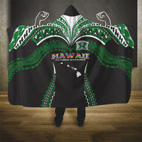 Hawaii Rainbow Warriors Hooded Blanket Polynesian Motif Black Color LT03 - Polynesian Pride