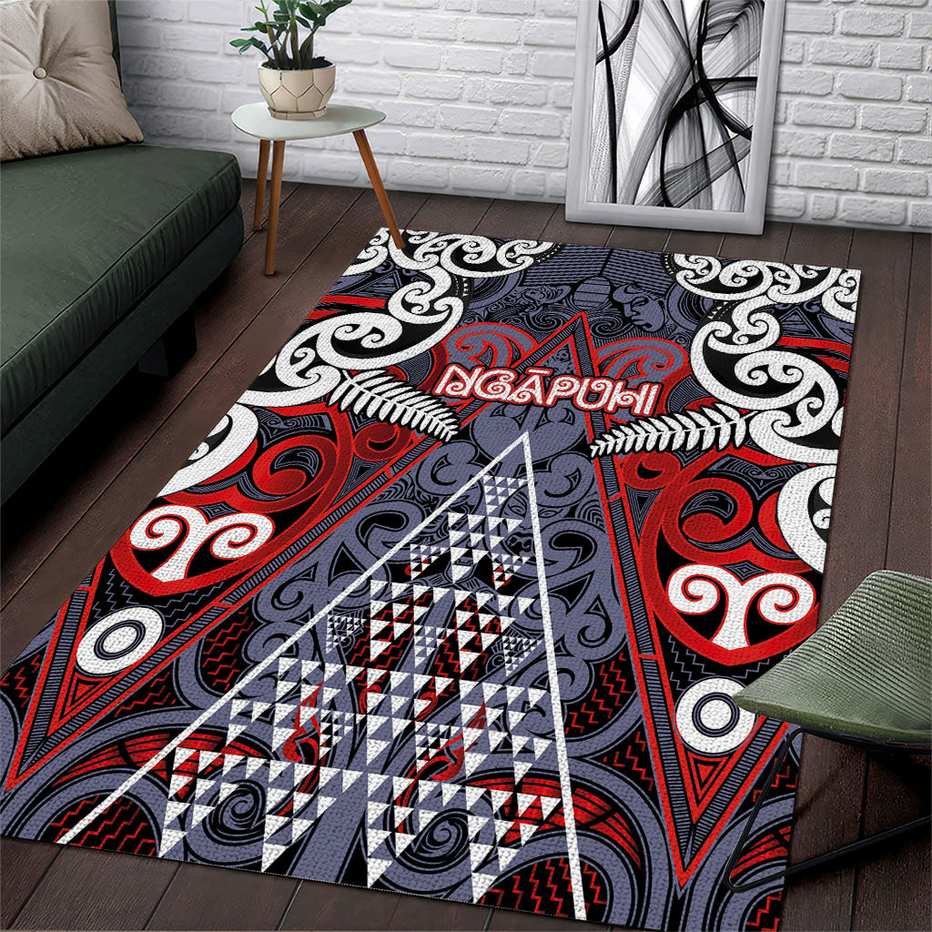 Aotearoa Iwi Ngapuhi Area Rug Maori Motif Tribal LT03 Multicolor - Polynesian Pride