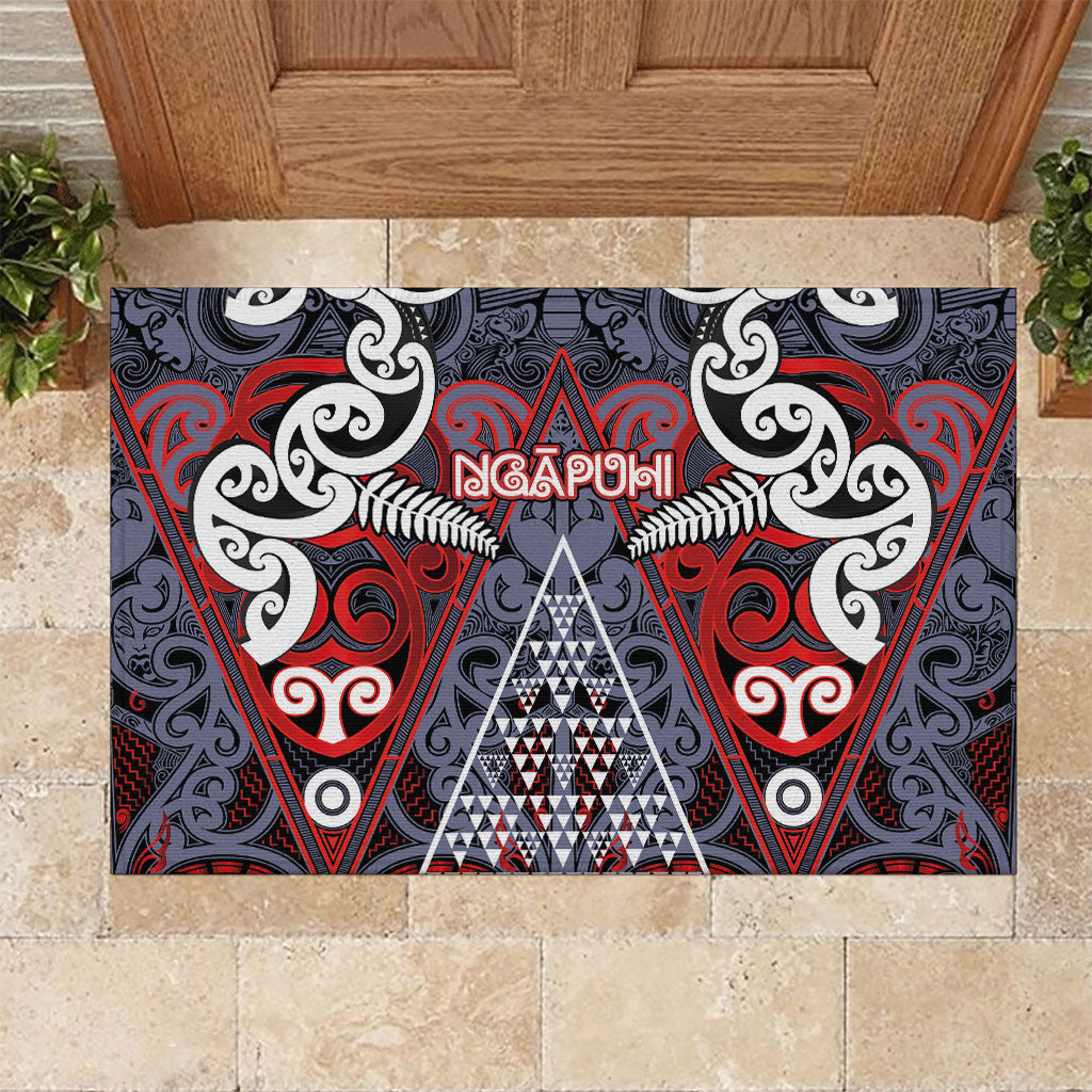 Aotearoa Iwi Ngapuhi Rubber Doormat Maori Motif Tribal LT03 Multicolor - Polynesian Pride