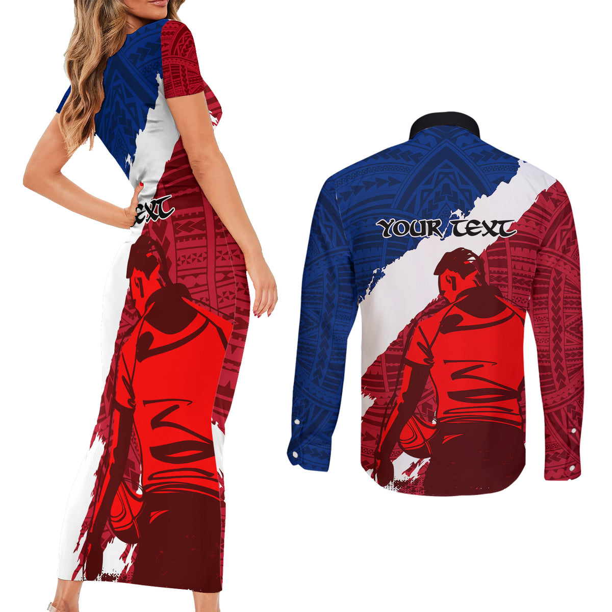 custom-samoa-rugby-couples-matching-short-sleeve-bodycon-dress-and-long-sleeve-button-shirts-siva-tau-dance-polynesian-tattoo-brush-style