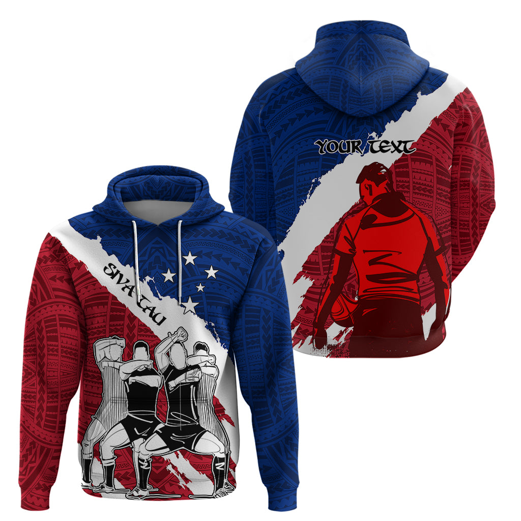 Custom Samoa Rugby Hoodie Siva Tau Dance Polynesian Tattoo Brush Style LT03 - Polynesian Pride