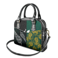 South Africa and New Zealand Shoulder Handbag King Protea and Silver Fern Mix Culture Pattern LT03 - Polynesian Pride