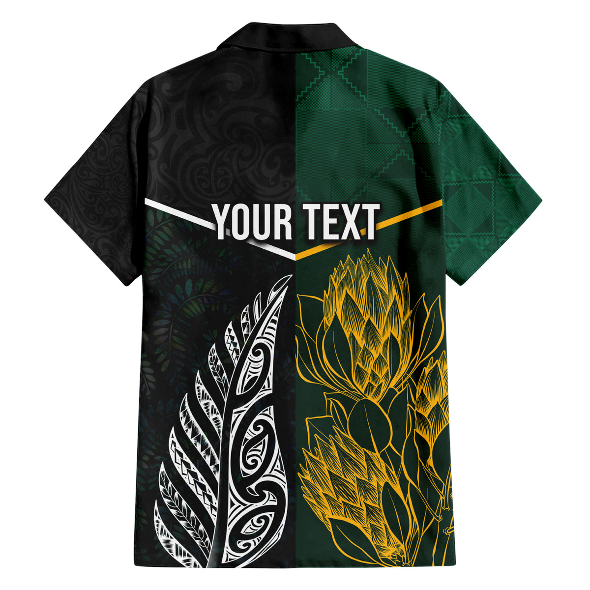 Personalised South Africa and New Zealand Hawaiian Shirt King Protea and Silver Fern Mix Culture Pattern LT03 - Polynesian Pride