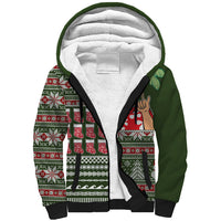 Hawaii Mele Kalikimaka Sherpa Hoodie Aloha and Christmas Elements Patchwork Green Style LT03 Unisex Green - Polynesian Pride