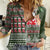 Hawaii Mele Kalikimaka Women Casual Shirt Aloha and Christmas Elements Patchwork Green Style LT03 Female Green - Polynesian Pride
