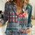 Hawaii Mele Kalikimaka Women Casual Shirt Aloha and Christmas Elements Patchwork Turquoise Style LT03 Female Turquoise - Polynesian Pride
